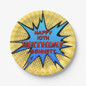 Superheld Birthday Papieren Bordje (Voorkant)