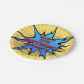 Superheld Birthday Papieren Bordje (Gekanteld)