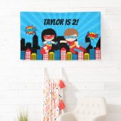 Superheld Birthday Party Backdrop Banner Boy Girl (Insitu)
