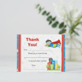 Superheld Birthday Party Bedankt (Staand voorkant)