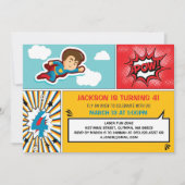 Superheld Birthday Party Invitation - Boy Colors Kaart (Voorkant)