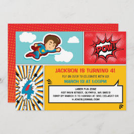 Superheld Birthday Party Invitation - Boy Colors Kaart
