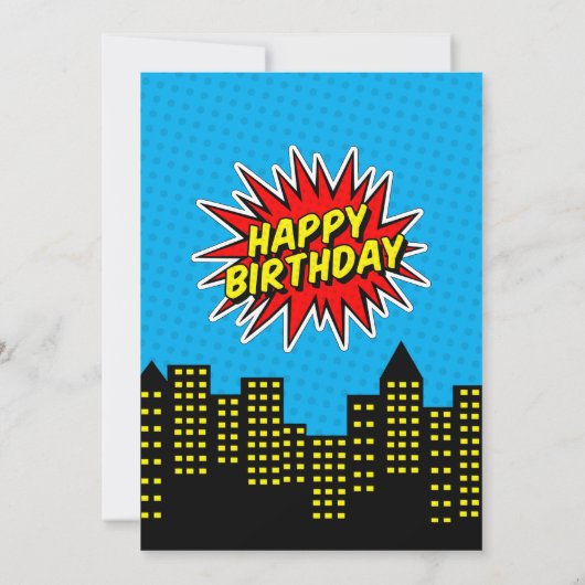 Superheld Birthday Party Invitation Kaart (Achterkant)