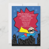 Superheld Birthday Party Invitation Kaart (Voorkant)