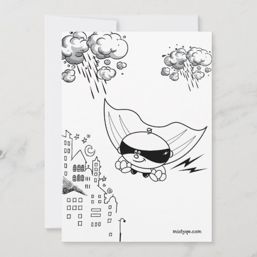 Superheld Birthday Party Invitation Kaart (Achterkant)