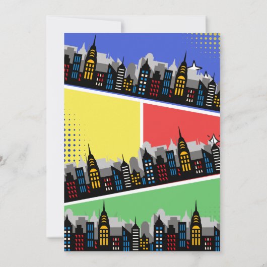 Superheld Birthday Party Invitation Kaart (Achterkant)