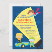 Superheld Birthday Party Invitation Kaart (Voorkant)