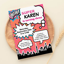Superheld Birthday Party Invitation Kaart