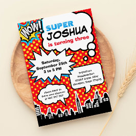 Superheld Birthday Party Invitation Kaart