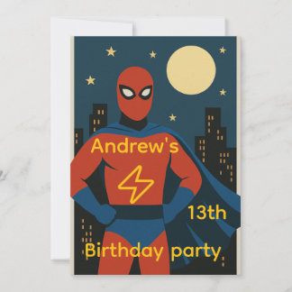 Superheld Birthday Party Invitation Kaart