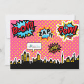 Superheld Birthday Party Invitation Kaart (Achterkant)