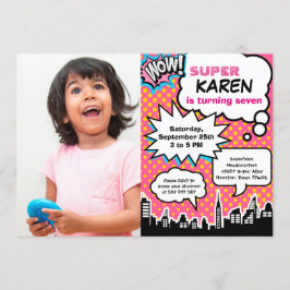 Superheld Birthday Party Invitation Kaart