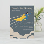 Superheld Birthday Party Invitation Kaart (Staand voorkant)