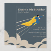 Superheld Birthday Party Invitation Kaart (Voorkant / Achterkant)