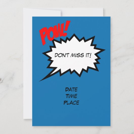 Superheld Birthday Party Invitation Kaart (Achterkant)