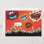 Superheld Birthday Party Invitation Kaart (Achterkant)