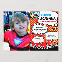 Superheld Birthday Party Invitation Kaart