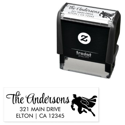 Superheld Birthday Party Invitation Zelfinktende Stempel (In situ)