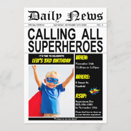 Superheld Birthday Party Super Hero Boy Foto Kaart