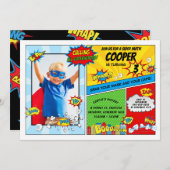 Superheld Birthday Party Super Hero Foto Kaart (Voorkant / Achterkant)