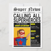 Superheld Birthday Party Super Hero Girl Boy Foto Kaart (Voorkant)