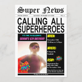 Superheld Birthday Party Super Hero Girl Foto Kaart