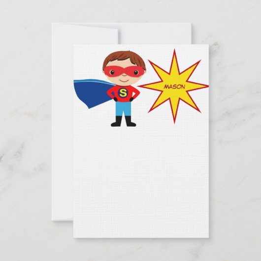 Superheld Birthday Speciaal Dank u Kaarten (Achterkant)