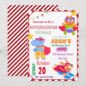 Superheld Birthday Uitnodiging (Voorkant / Achterkant)