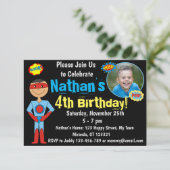 Superheld Birthday Uitnodiging (Staand voorkant)