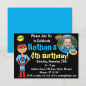 Superheld Birthday Uitnodiging (Voorkant / Achterkant)