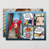 Superheld Birthday Uitnodiging (Voorkant / Achterkant)