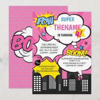 Superheld Birthday Uitnodiging