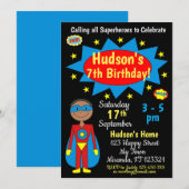 Superheld Birthday Uitnodiging (Voorkant / Achterkant)