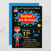 Superheld Birthday Uitnodiging (Voorkant / Achterkant)