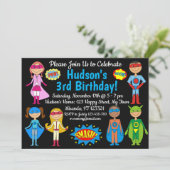 Superheld Birthday Uitnodiging (Staand voorkant)