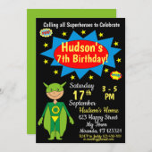 Superheld Birthday Uitnodiging (Voorkant / Achterkant)