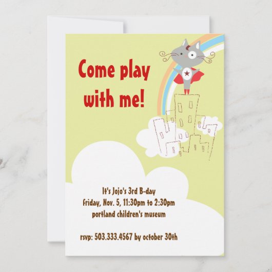 Superheld Birthday Uitnodiging (Voorkant)