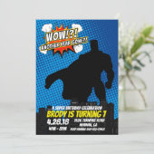 Superheld Birthday Uitnodiging (Staand voorkant)