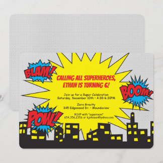 Superheld Birthday Uitnodiging