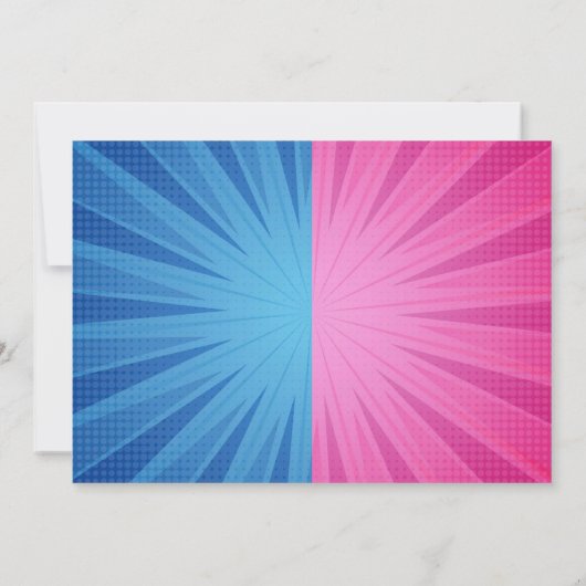 Superheld Birthday-uitnodigingen (gespleten strips Kaart (Achterkant)