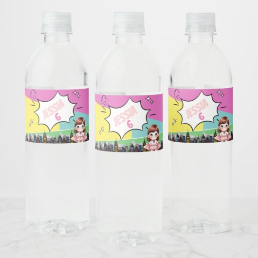 Superheld Birthday Waterfles Etiket (Flessen)