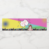 Superheld Birthday Waterfles Etiket (Enkel label)