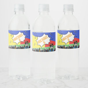 Superheld Birthday Waterfles Etiket