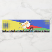 Superheld Birthday Waterfles Etiket (Enkel label)