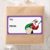 Superheld Black Santa Drukt cadeaulabel Etiket (Insitu)