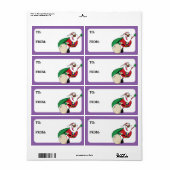 Superheld Black Santa Drukt cadeaulabel Etiket (Full Sheet)