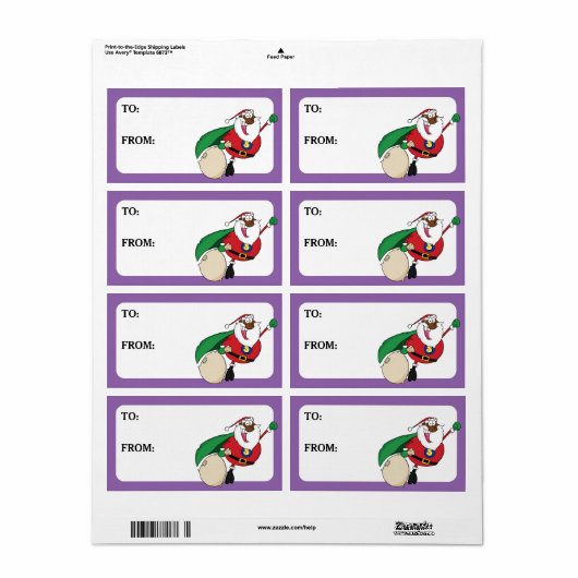 Superheld Black Santa Drukt cadeaulabel Etiket (Full Sheet)