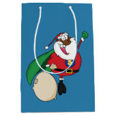 Superheld Black Santa Gift Bag Medium Cadeauzakje (Voorkant)