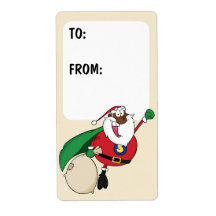 Superheld Black Santa Gift Label