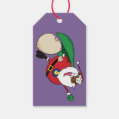 Superheld Black Santa Paper Label Cadeaulabel (Voorkant)